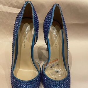 Betsey Johnson Blue Rhinestone Heels